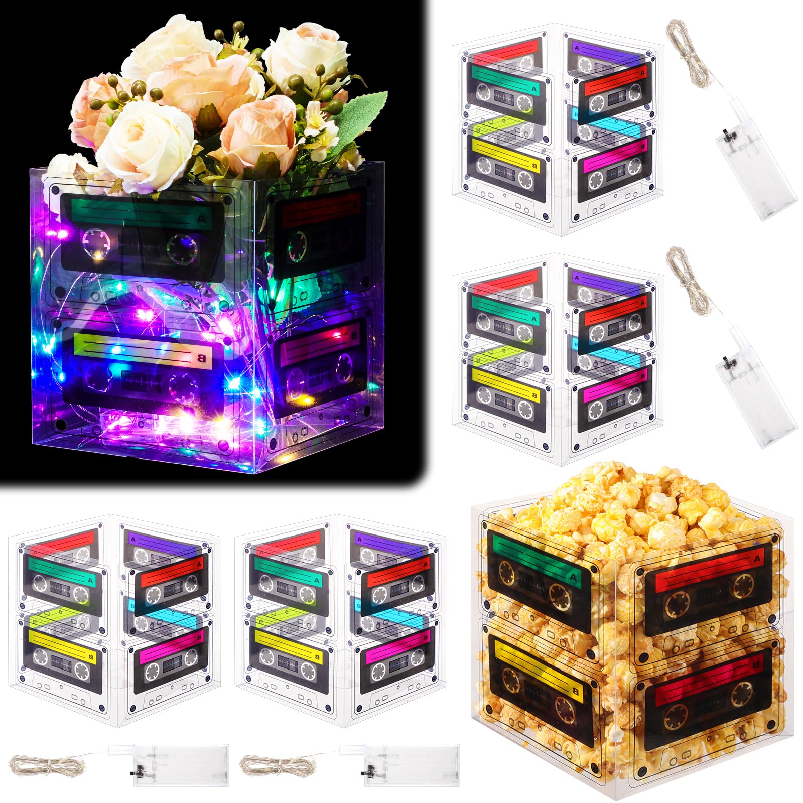 Amazon.com: Glooglitter 4 Pack 80s 90s Disco Theme Neon Party